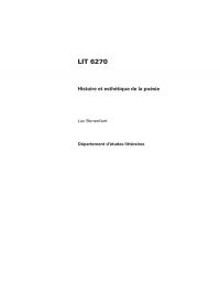 LIT 6270,  Histoire et esthétique de la poésie  