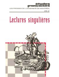 Études françaises. Volume 29, numéro 2, automne 1993