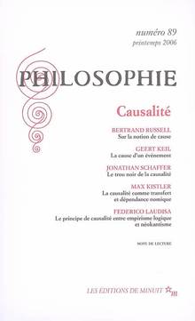 Revue philosophie, no. 89 : causalité