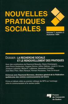 Nouvelles pratiques sociales : Vol. 7 : No 2 : La recherche sociale et le renouvellement des pratiques