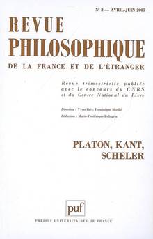 Revue philosophique de la France et de l'étranger : Platon, Kant,
