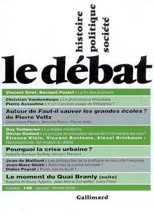 Débat, no.148, janvier-fevrier 2008 : La fin des journaux