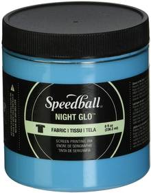 Encre sérigraphie textile Speedball #47520 237ml Bleu Night Glo (phosphorescent)