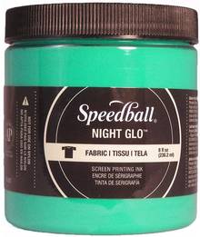Encre sérigraphie textile Speedball #47522 237ml Vert Night Glo (phosphorescent)