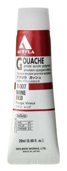 Gouache Acryla Holbein 20ml Rouge vin D007 PR184 
