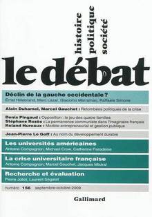 Débat, no.156, septembre-octobre 2009