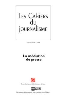 Cahiers du journalisme, no.20, automne 2009 : L'économie du journ