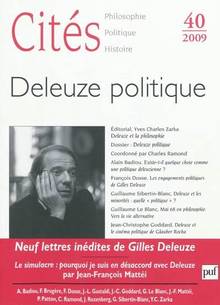 Cités, no.40, 2009 : Deleuze politique