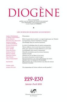 Diogène, no.229-230, janvier-avril 2010 : Les sciences aujourd'hu
