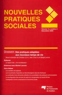 Nouvelles pratiques sociales : Vol. 13 : No 2 : Des pratiques ada