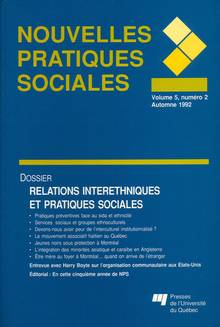 Nouvelles pratiques sociales : Vol. 5 : No 2 : Relations intereth