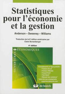 Statistiques pour l'économie  et la gestion : 4e édition (traduct