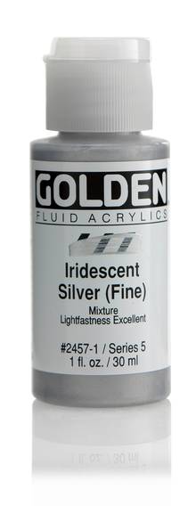 Acrylique Golden Fluide 30 ml/1 oz Argent iridescent,(fin)
