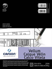 Tablette papier calque vellum Canson Vidalon 90g 9