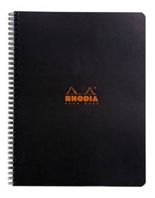 Cahier de notes spirale ligné Rhodia A4+ Noir        193109