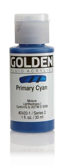Acrylique Golden Fluide 30 ml/1 oz Cyan primaire PB15:3/PW6