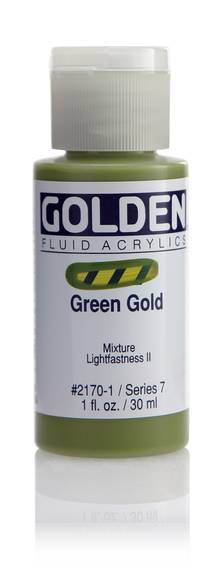 Acrylique Golden Fluide 30 ml/1 oz Or vert PY150/PG36/PY175