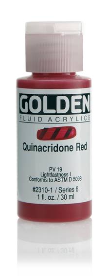 Acrylique Golden Fluide  30 ml/1 oz Rouge quinacridone PV19