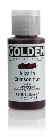 Acrylique Golden Fluide 30 ml/1 oz Cramoisie d'alizarine imitation PR122/PY150/PG7