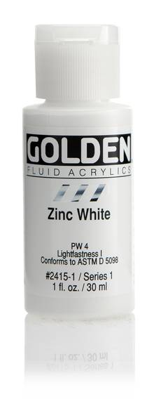 Acrylique Golden Fluide 30 ml/1 oz Blanc zinc PW4