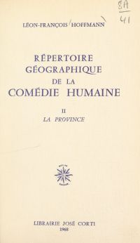 Répertoire géographique de La Comédie Humaine (2)