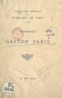 Hommage à Gaston Paris, 14 mai 1903