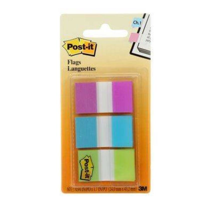 Languettes adhésives Post-it Pastels 1/2x2 Ass. (Carte de 5