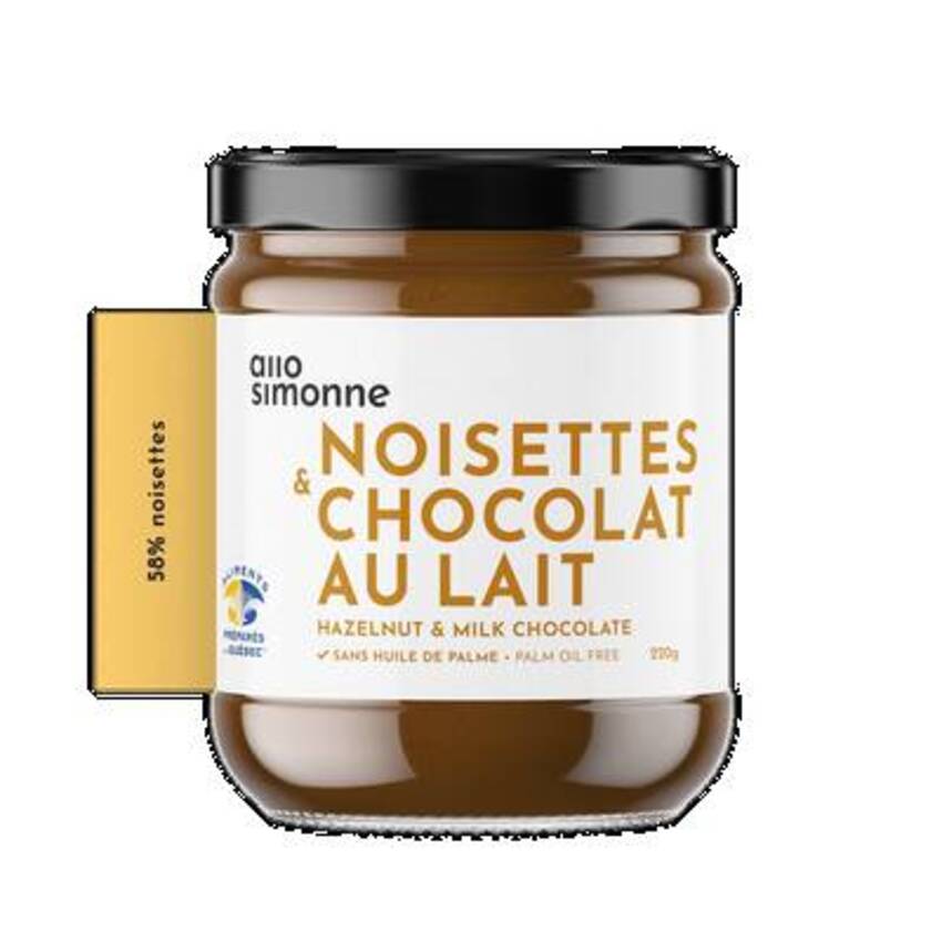 Pâte à tartiner - 220g - Noisettes et chocolat au lait - Allo Simonne par