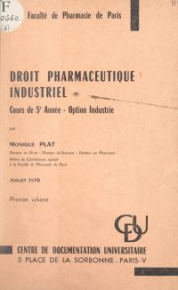 Droit pharmaceutique industriel (1)