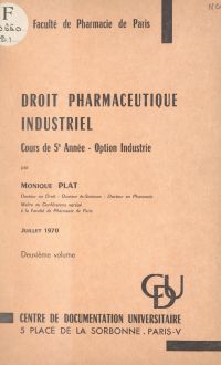 Droit pharmaceutique industriel (2)