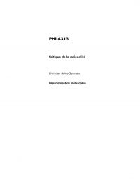 PHI 4313, (H23) Critique de la rationalité