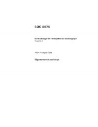 SOC 8675 (H23), Volume 2: Méthodologie de l'interprétation sociologique