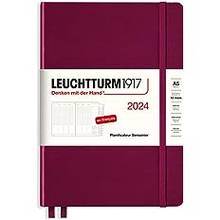 Agenda 2024 rouge port Leuchtturm - Planificateur semainier  (Moyen- A5)