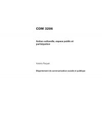 COM 3206, Action culturelle, espace public et participation