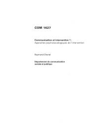 COM 1627, Communication et intervention I : approches psychosociologiques de l'intervention