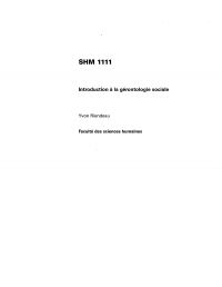 SHM 1111, Introduction a la gérontologie sociale