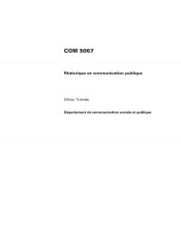 COM 5067, Rhétorique en communication publique