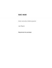 SAC 4530, Action culturelle et théâtre populaire 