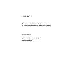 COM 1631, Fondements théoriques de l'intervention et de l'accompagnement en milieux organisés