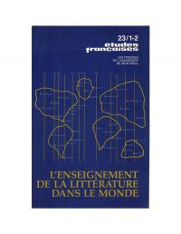 Études françaises. Volume 23, numéros 1-2, automne-hiver 1987-1988