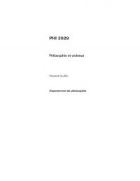 PHI 2029, Philosophie et violence