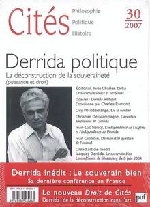 Cités, no.30, 2007 : Derrida politique