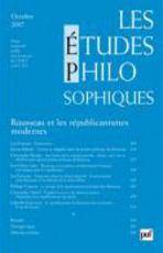 Etudes philosophiques, no.4, Octobre 2007 : Rousseau et les répub