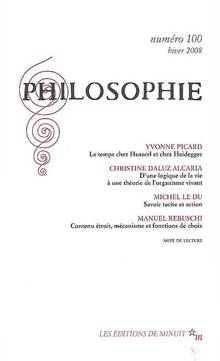 Philosophie, no100, hiver 2008