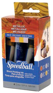 Trousse de départ pour gravure en relief Speedball encres métalliques #3473