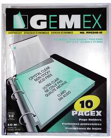 Pochette protectrice Pagex ultra claire (Paquet de 10)  GEMEX  PPC2119-10