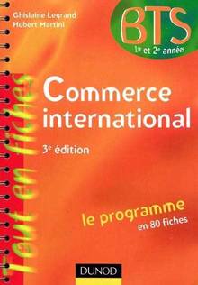 Commerce international, BTS 1re et 2e années : Le programme en 80