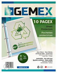 Pochette protectrice Pagex antireflet recyclée (Paquet de 10)  GEMEX  PPR2119-10