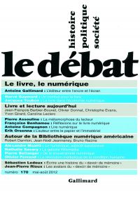 Revue Le Débat, no.170, mai-août 2012 : Le livre, le numérique
