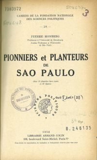 Pionniers et planteurs de Sao Paulo